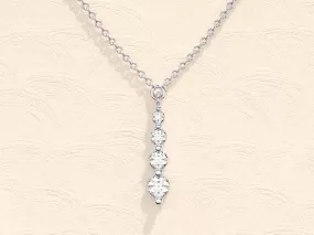 0.11 TCW Round Moissanite Diamond Drop Pendant Necklace