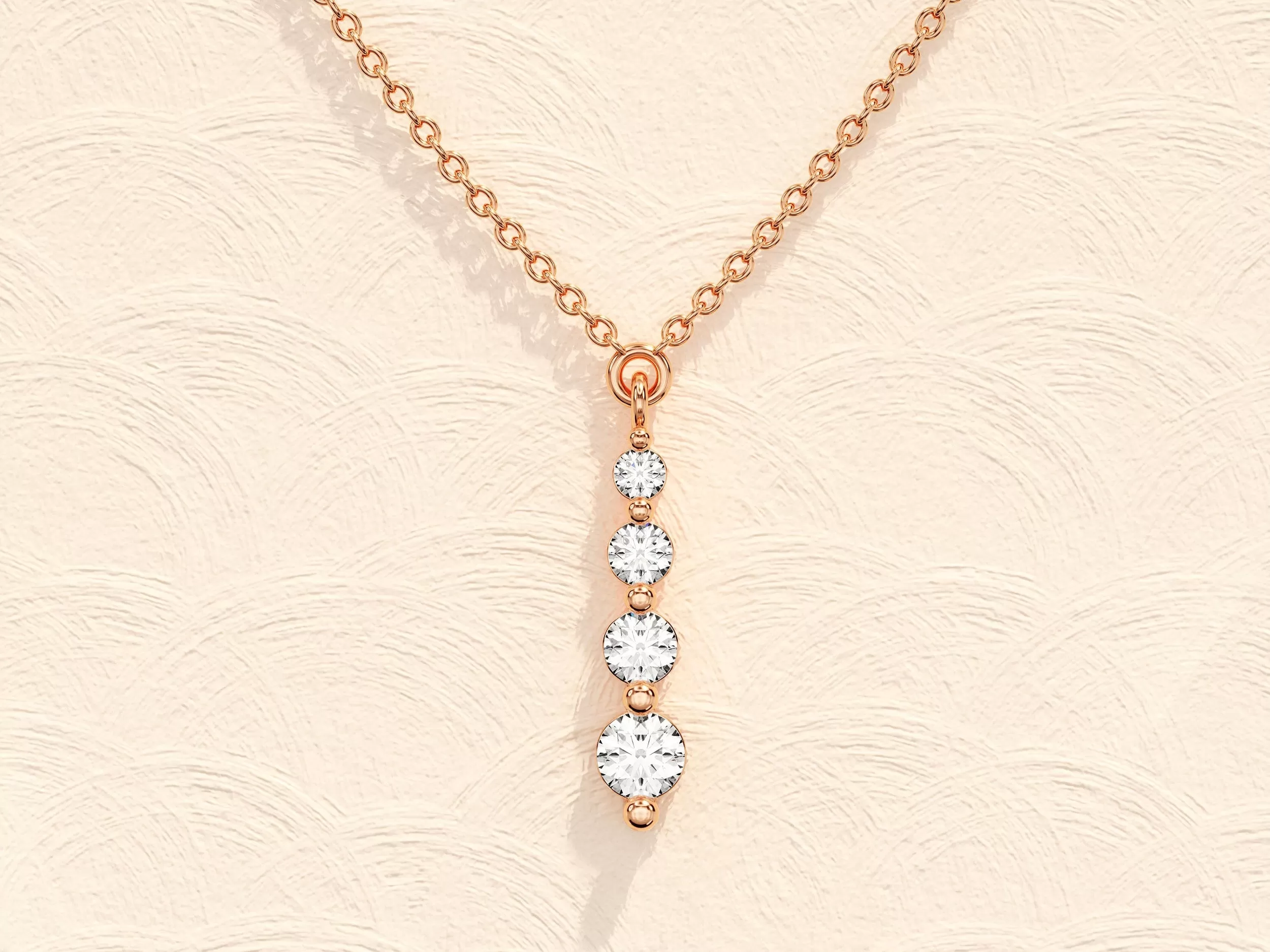 0.11 TCW Round Moissanite Diamond Drop Pendant Necklace