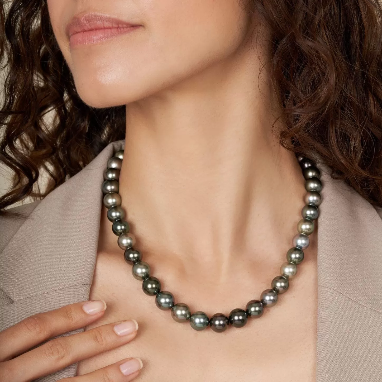 10.0-11.6 mm AAA Tahitian Round Pearl Necklace