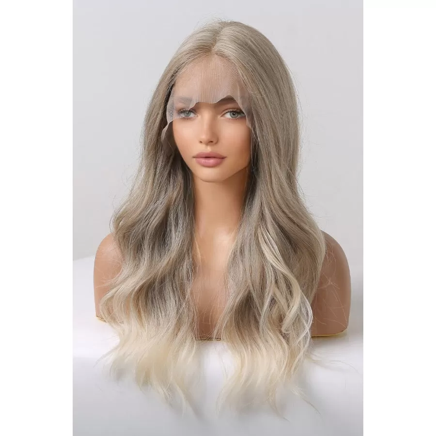 13*2" Lace Front Wigs Synthetic Long Wave 24" 150% Density in Medium Blonde Highlights