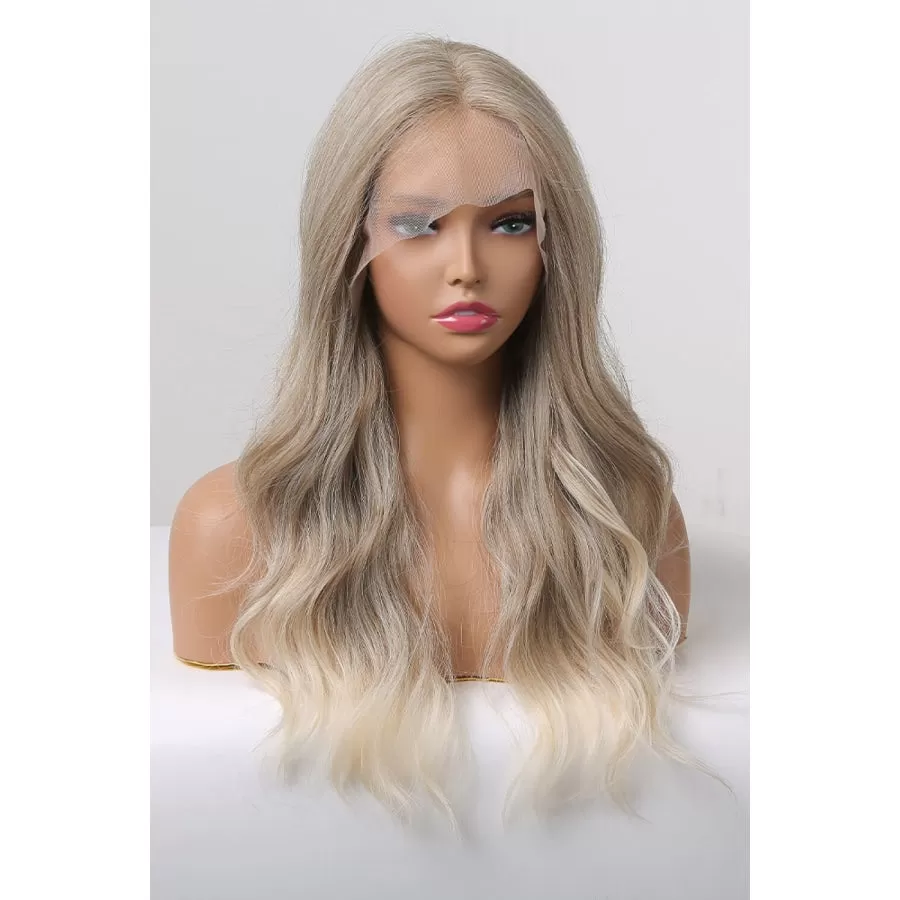 13*2" Lace Front Wigs Synthetic Long Wave 24" 150% Density in Medium Blonde Highlights