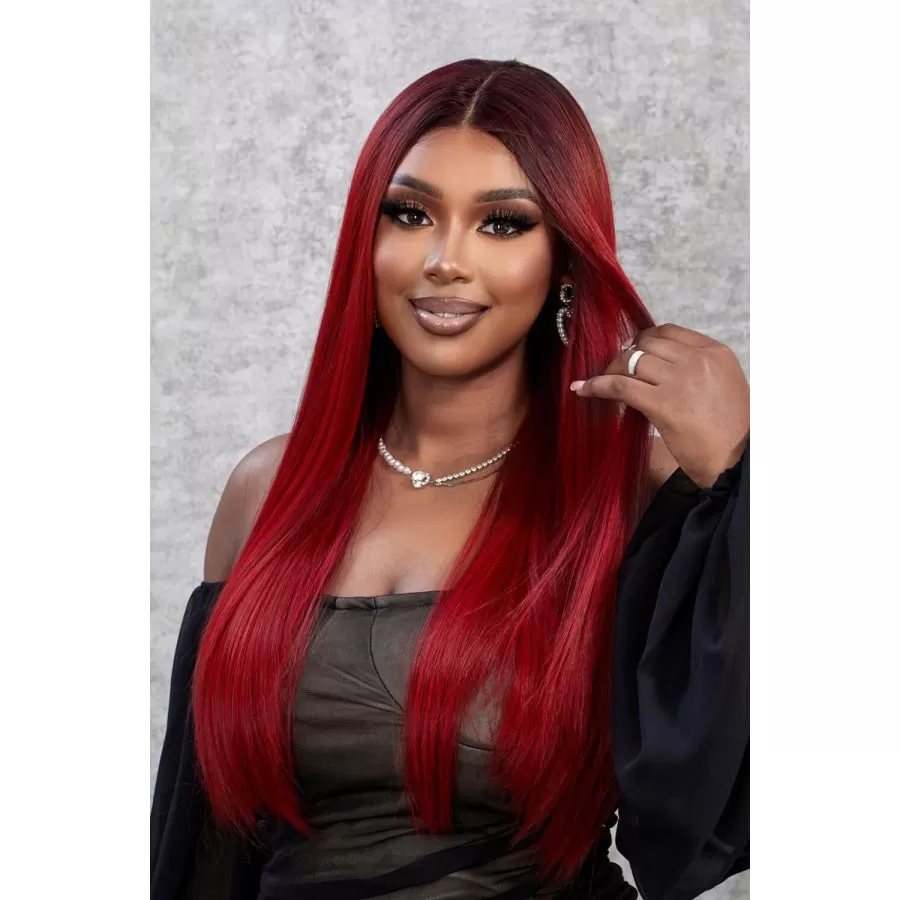 13*2" Lace Front Wigs Synthetic Straight 26" 150% Density