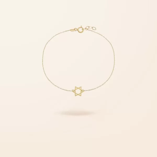 14K Gold Mini Star of David Bracelet