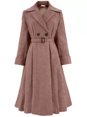 1940s Vintage Promenade Swing Coat in Ruby Brown