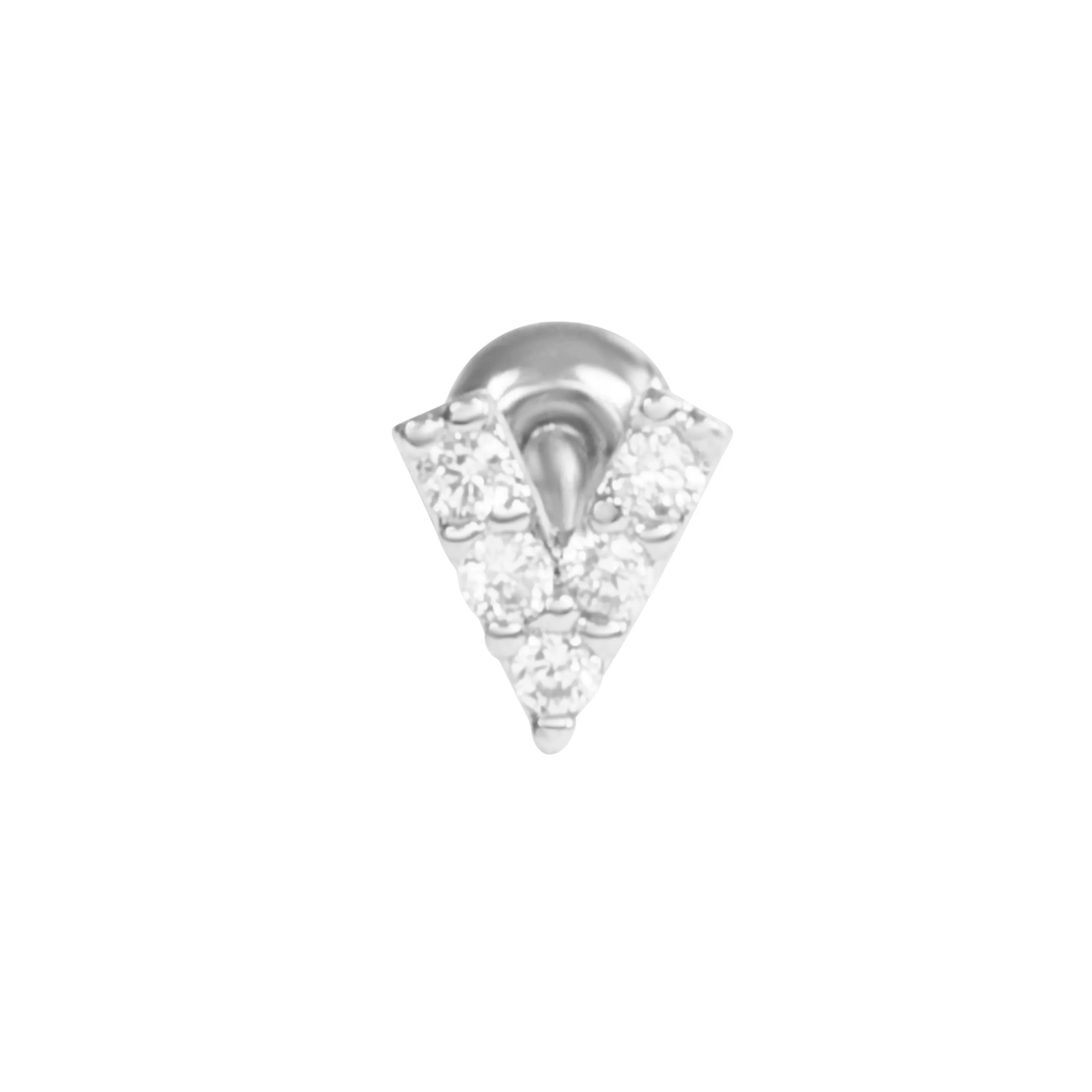 925 Cz V Shaped Chevron Ear Barbell Piercing