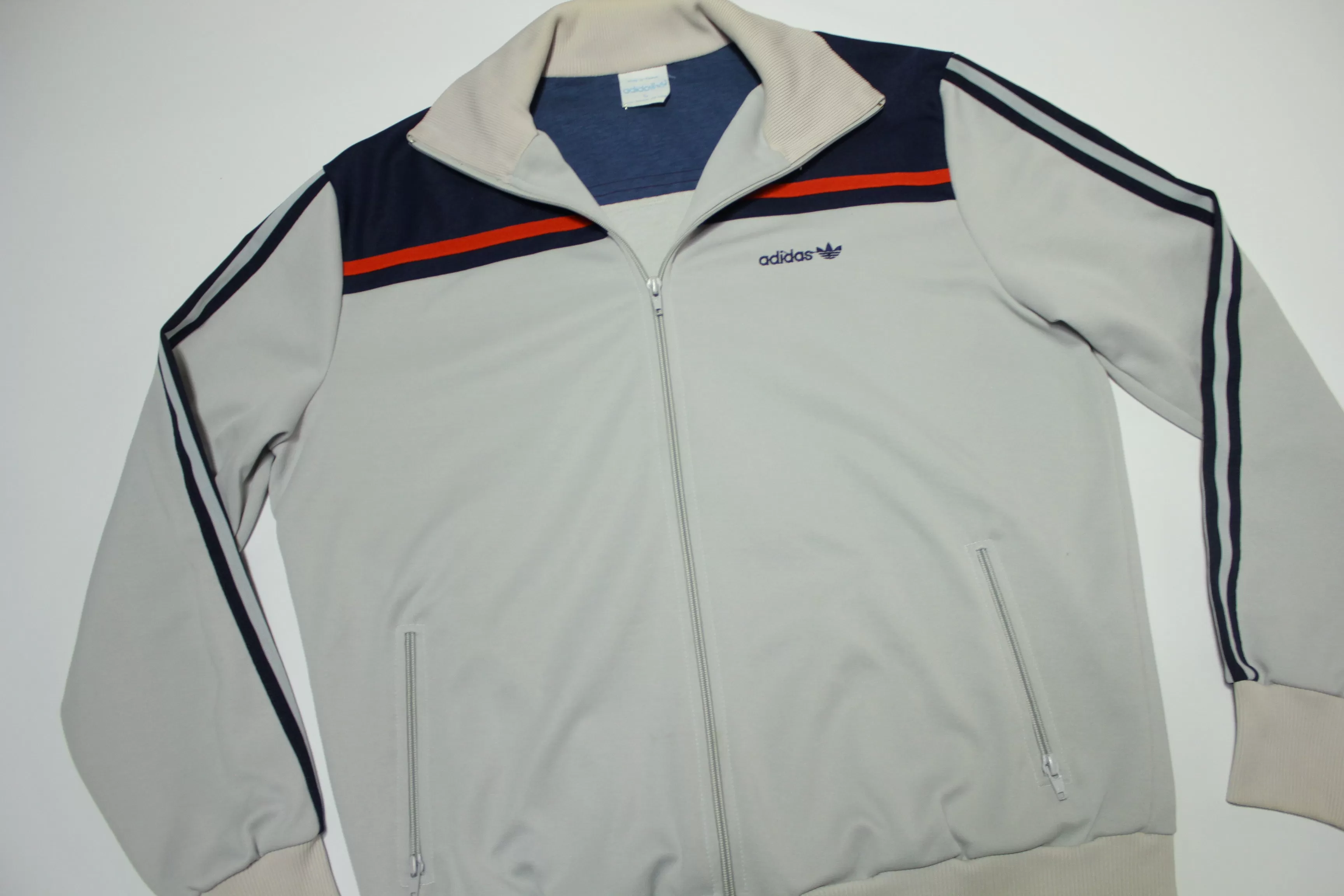 Adidas Vintage White Tag Trefoil 80's Three Striped Track Zip Up Jacket