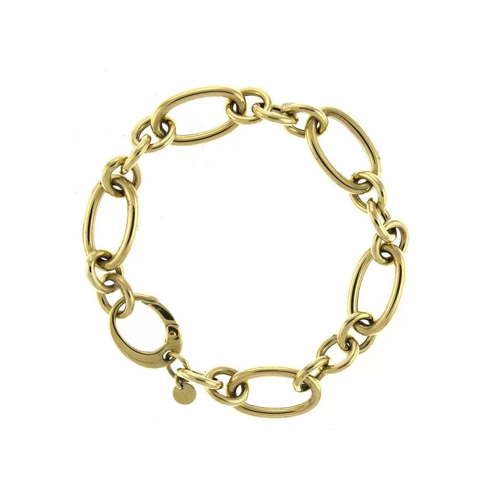 AFJ Gold Collection - 14k Yellow Gold Mixed Oval Link Bracelet