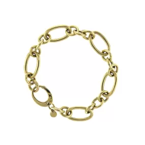 AFJ Gold Collection - 14k Yellow Gold Mixed Oval Link Bracelet