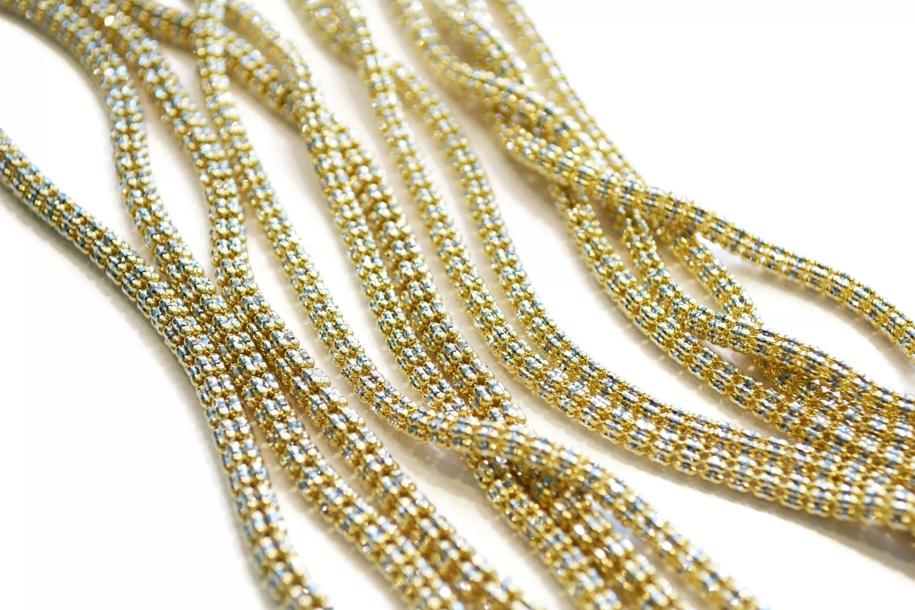 AFJ Gold Collection - Yellow and White Gold Necklace, 18 - 3.4 mm