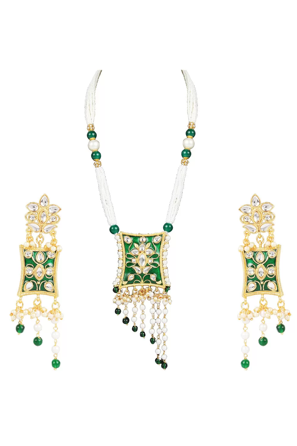 Alloy Necklace Set in Green