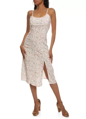 Almost Famous Floral Split Thigh Dress