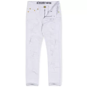 Argonaut Nations Boys Ripped Twill Jeans (White)