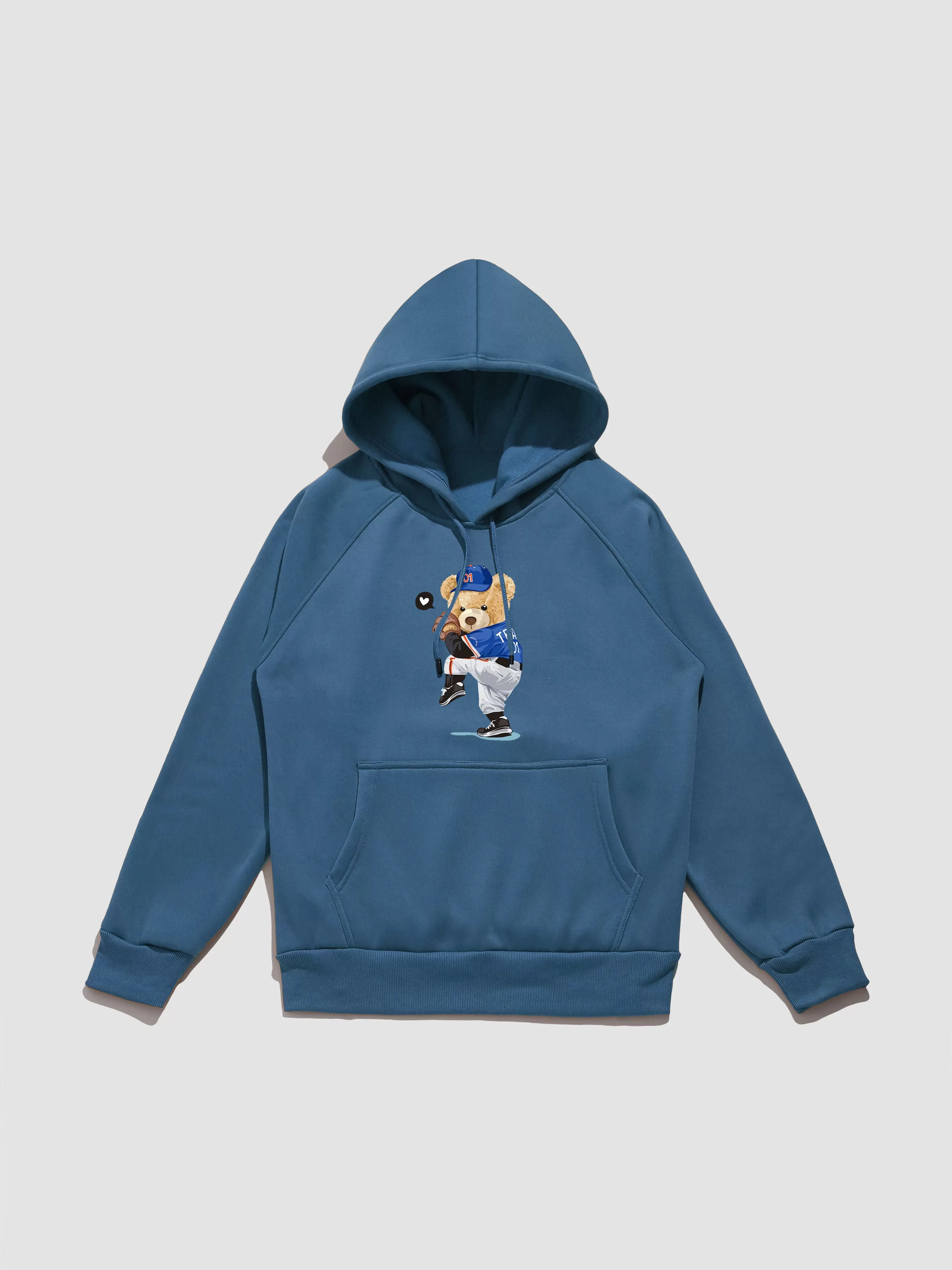 Baseball Bear Print Hoodie