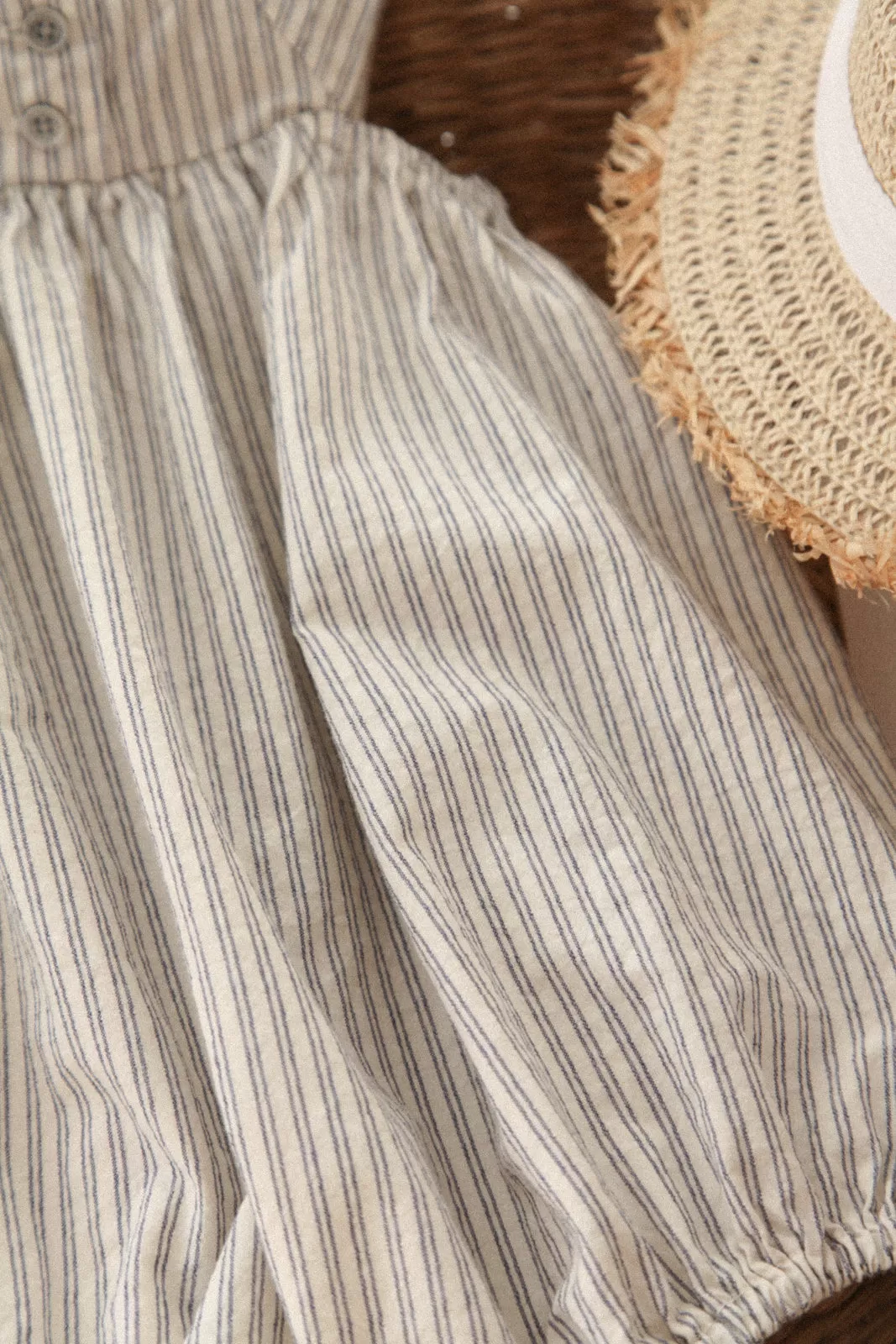 Beige Stripe Soft Cotton Romper