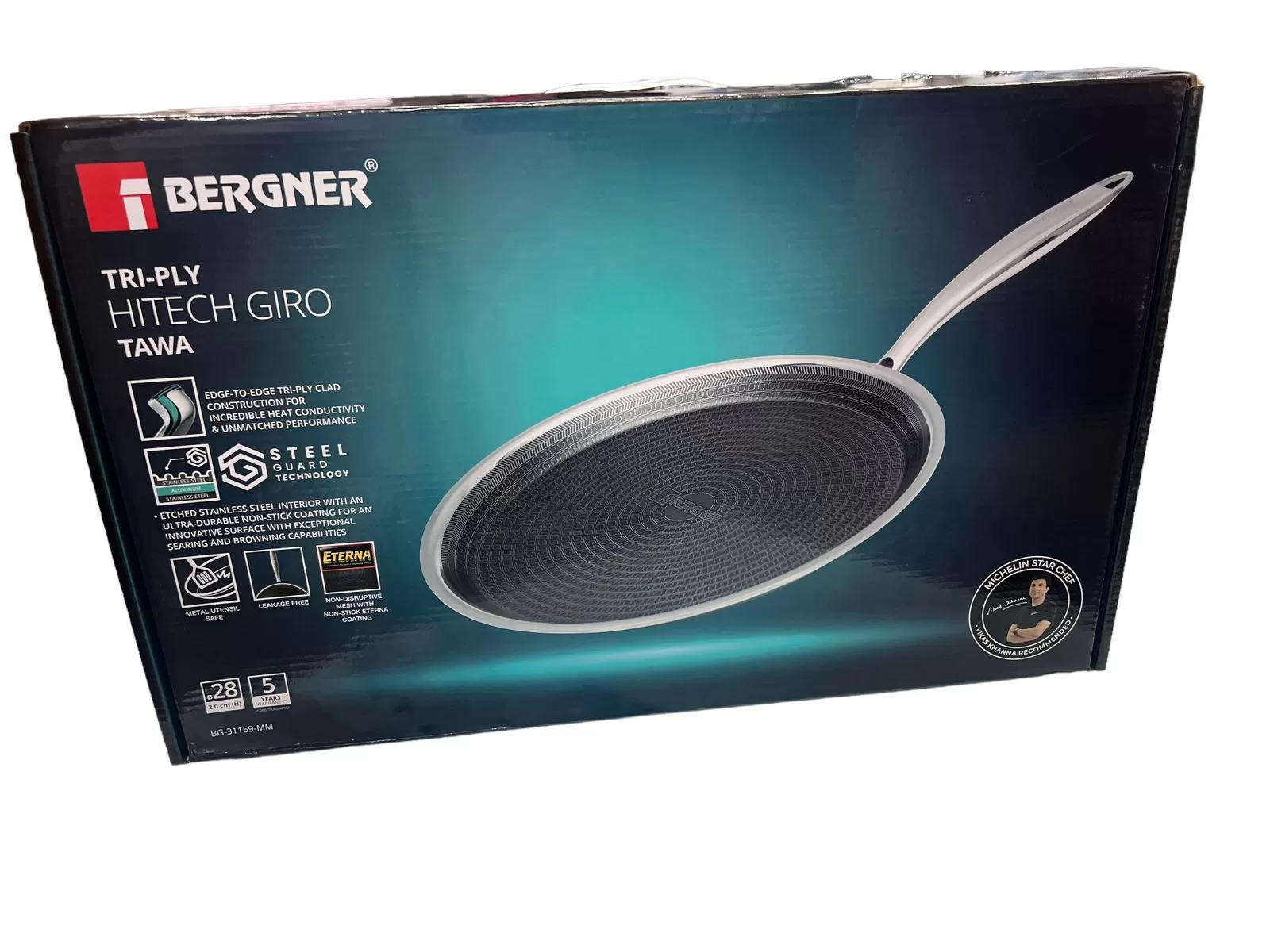 Bergner Hitech Triply Stainless Steel Dosa Tawa