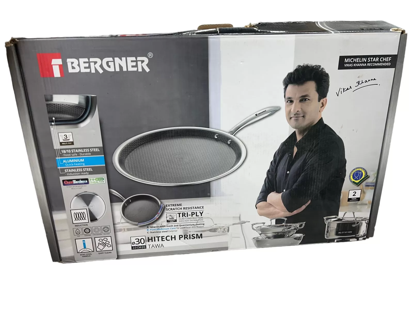 Bergner Hitech Triply Stainless Steel Dosa Tawa