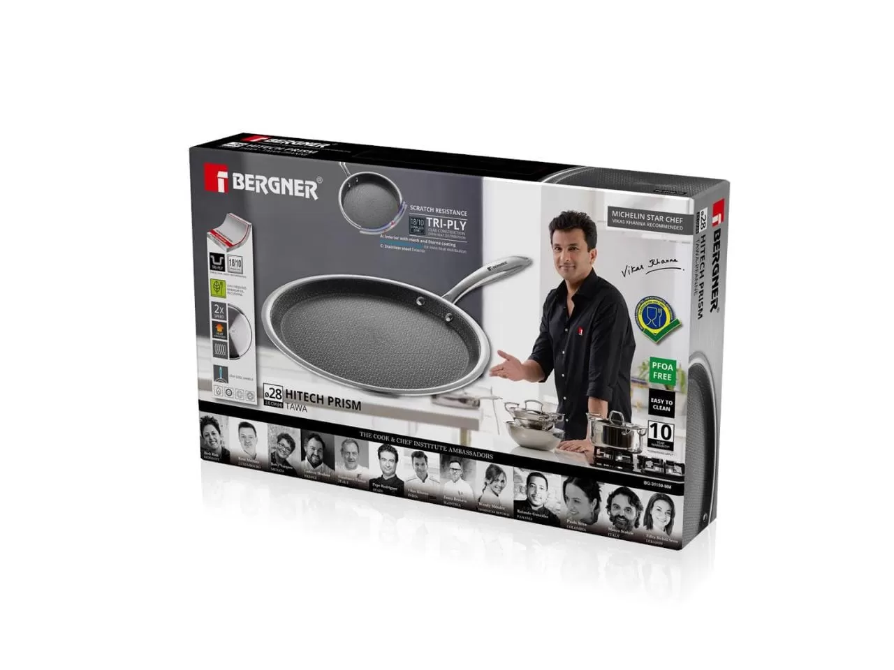 Bergner Hitech Triply Stainless Steel Dosa Tawa