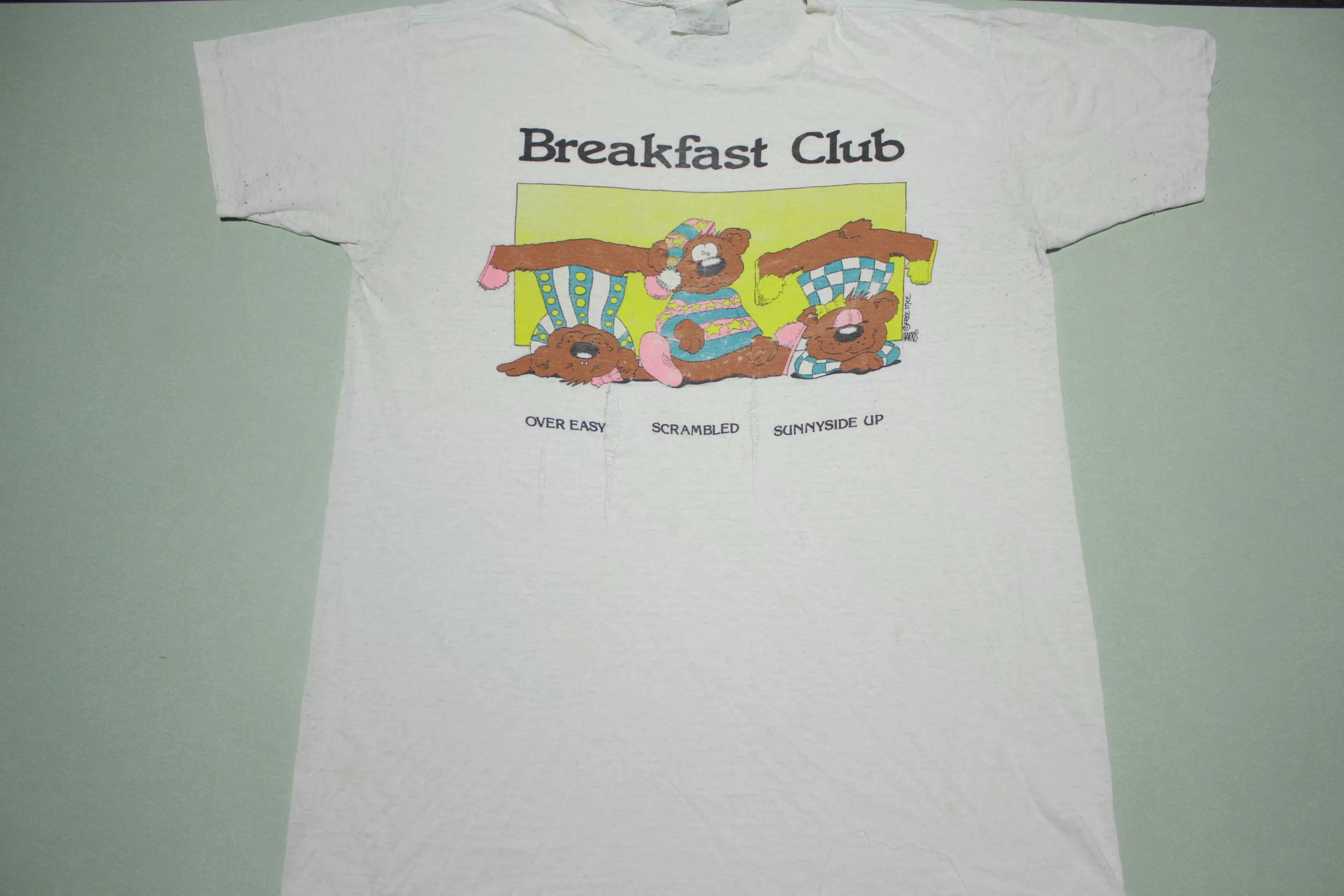 Breakfast Club Bears Vintage Over Easy 80's Funny Absurd Destroyed T-Shirt