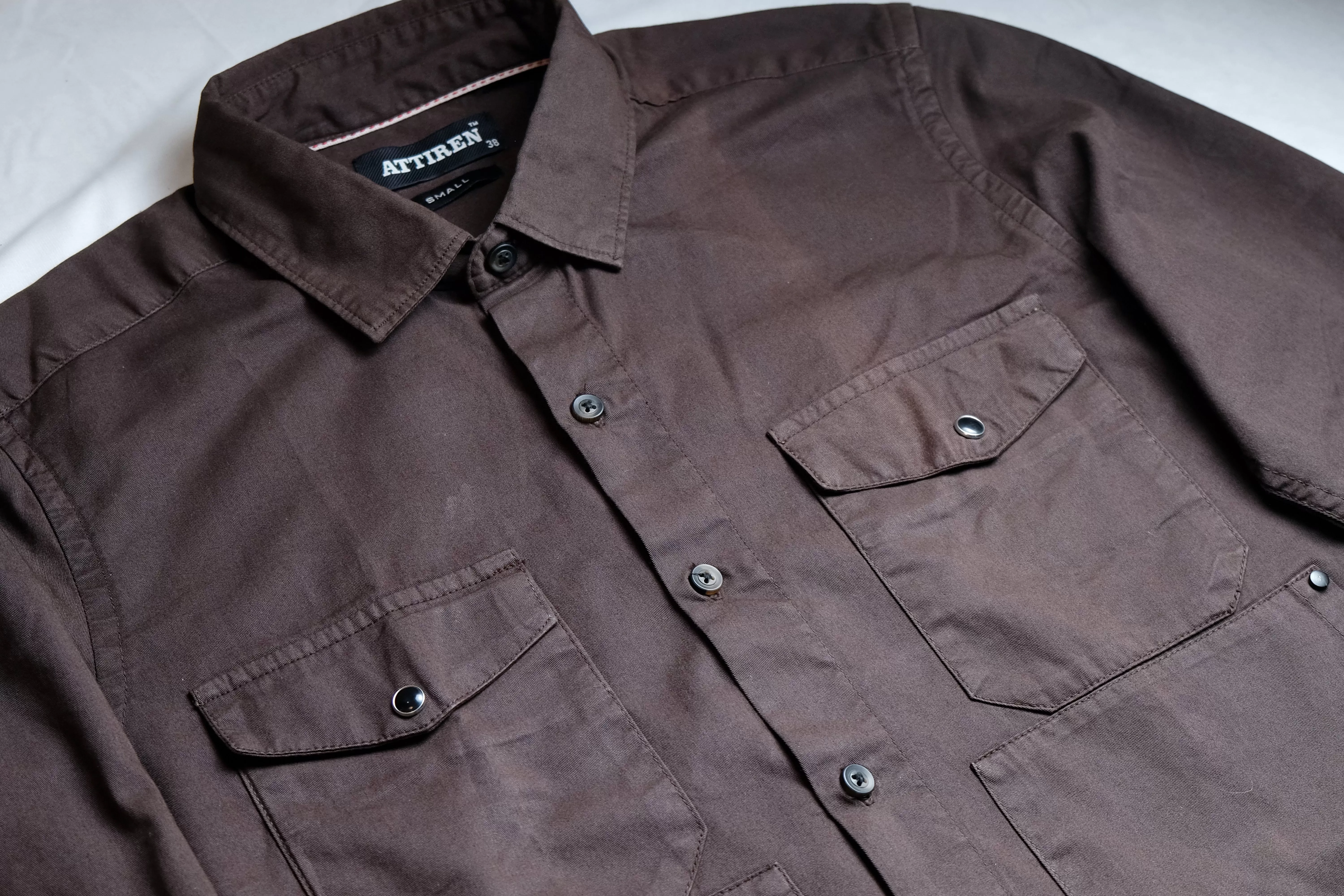 Brown Cotton 4 Pocket Overshirt