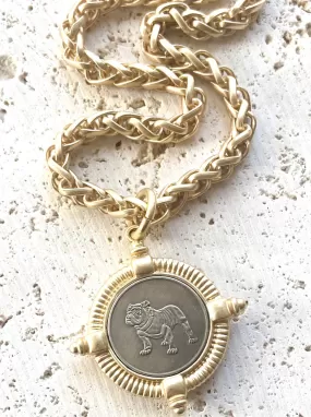 Bulldog Coin Necklace