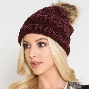 Burgundy Chenille Beanie