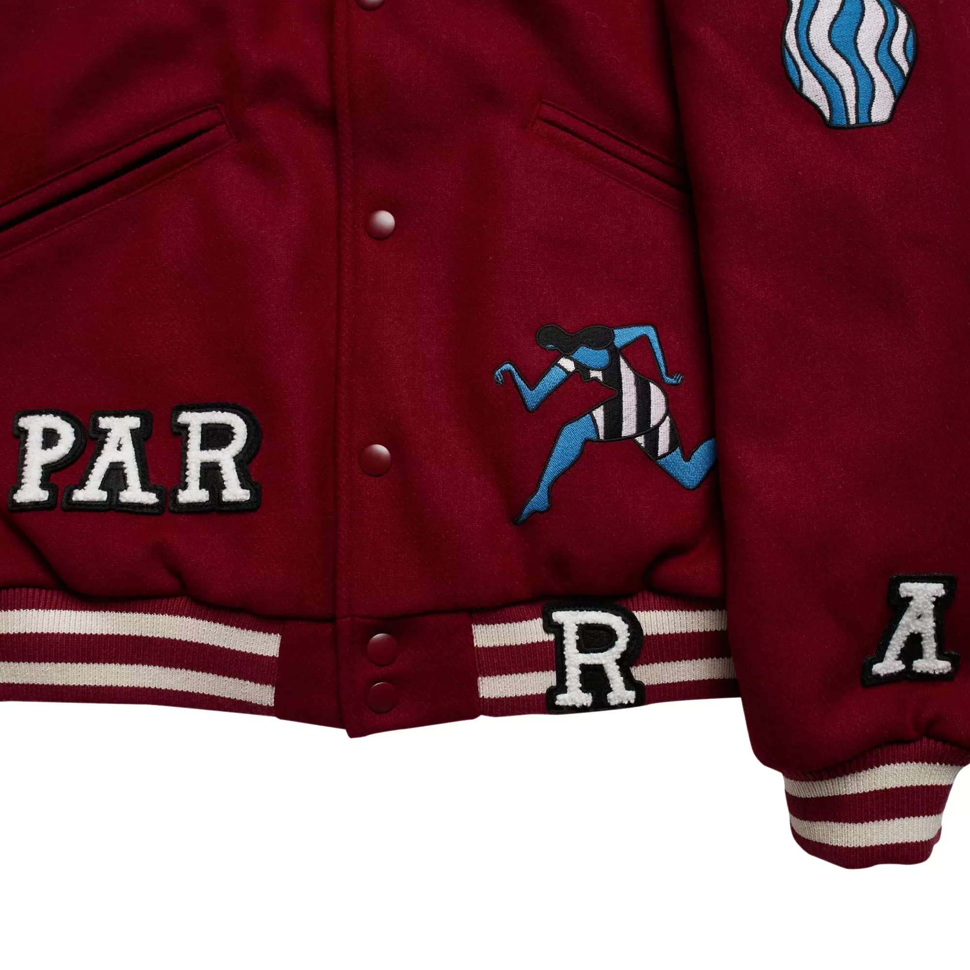 By Parra Run Sit & Bike Varsity Jacket Dark Red 50141