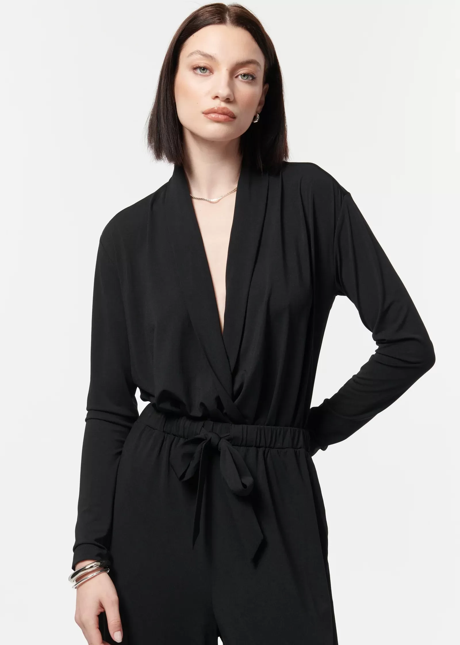 CAMI NYC CINDY JERSEY BODYSUIT BLACK