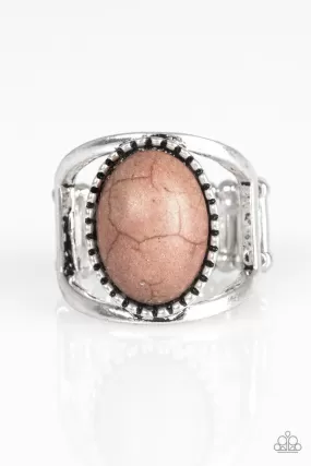 Canyon Cache Brown Stone Ring - Paparazzi Accessories