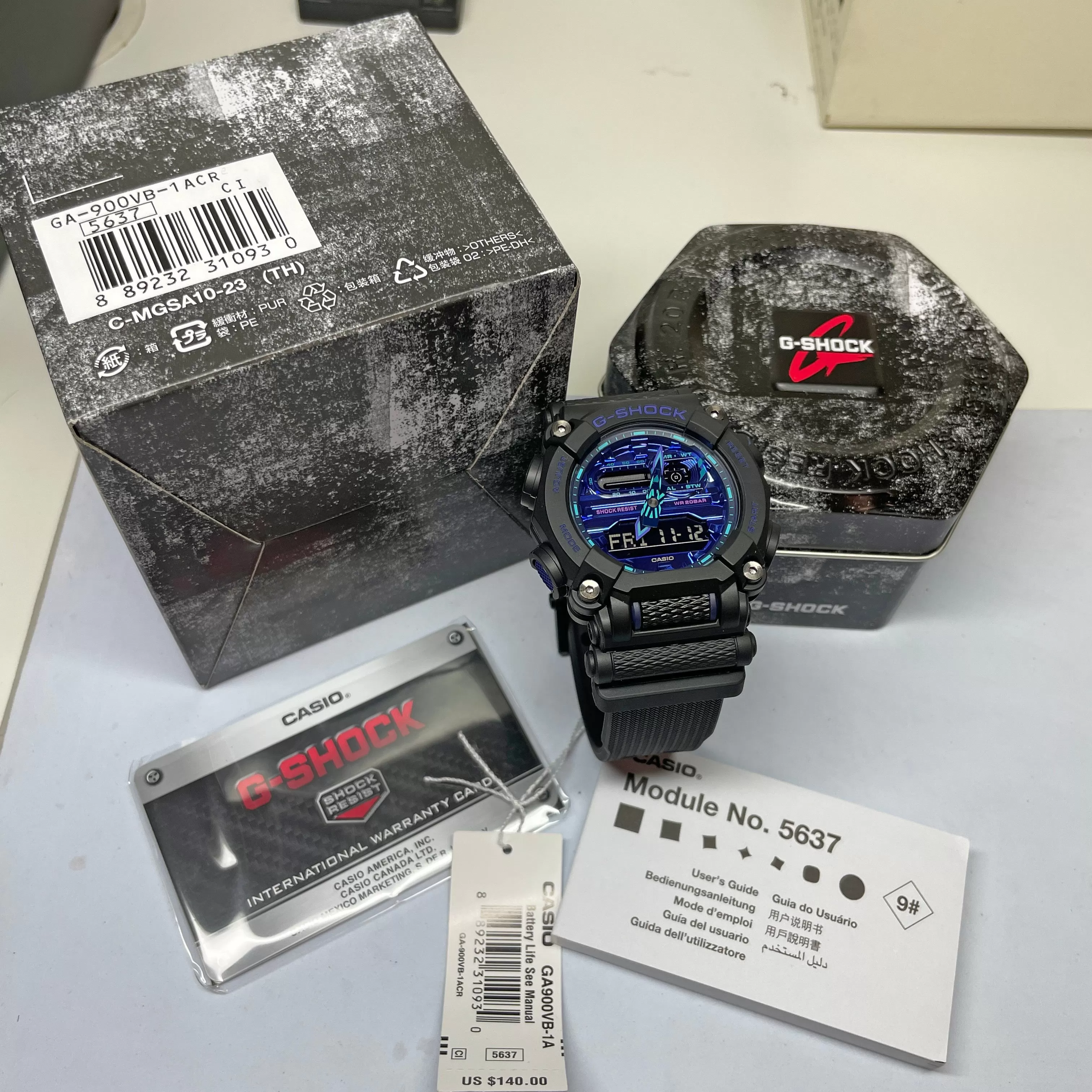 Casio G-Shock GA900VB-1A Virtual World Metallic Watch Purple Violet