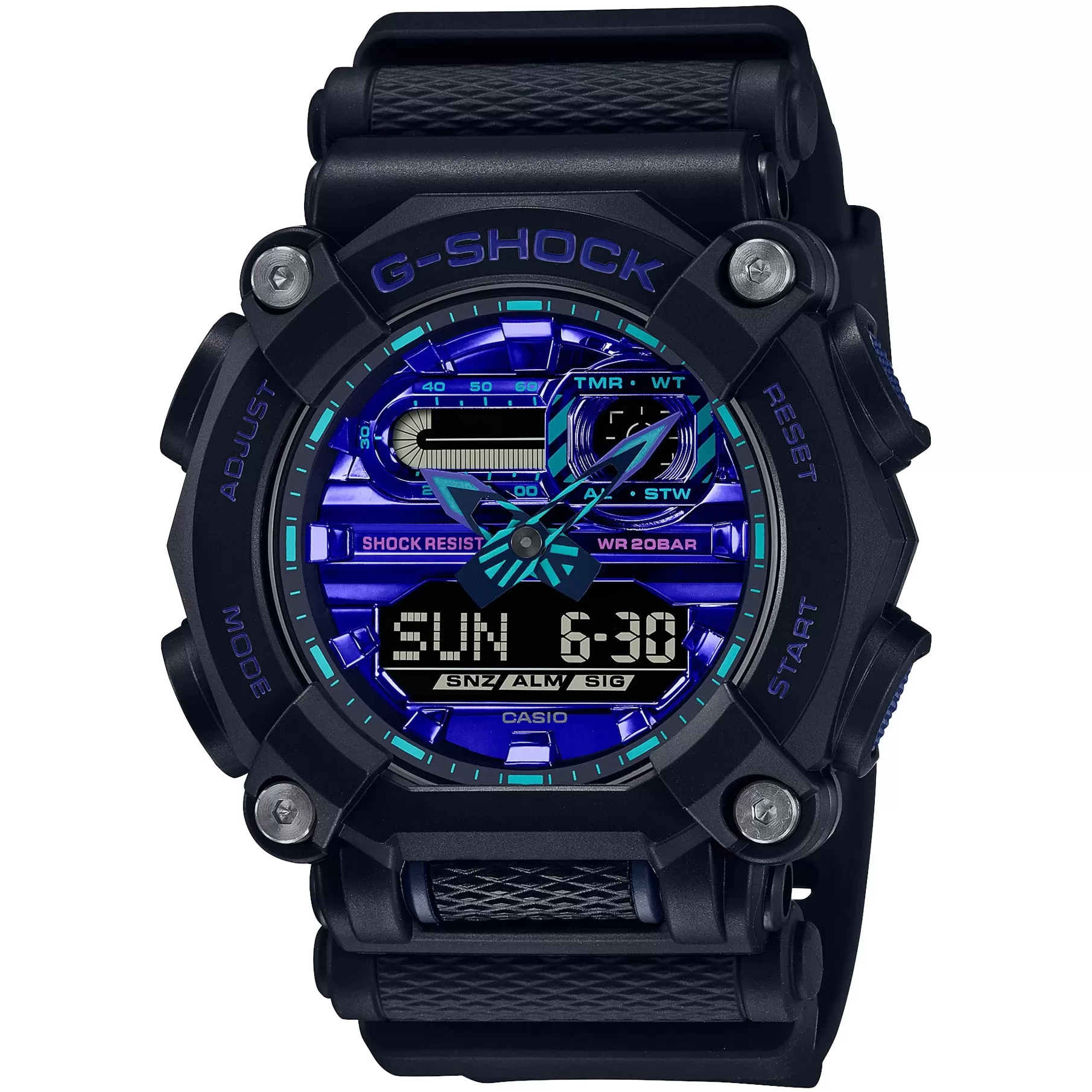 Casio G-Shock GA900VB-1A Virtual World Metallic Watch Purple Violet