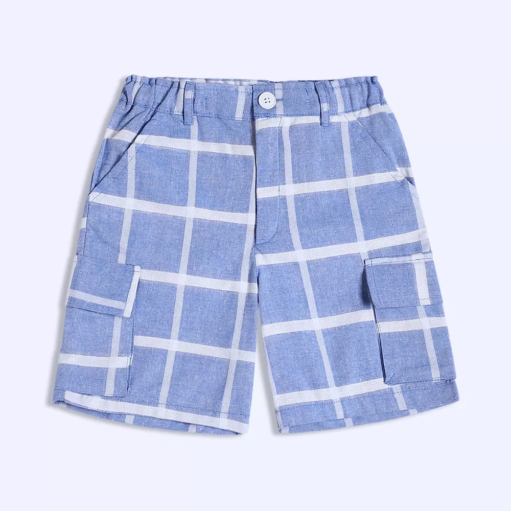 Checkered Cotton Shorts