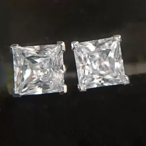 Classic Princess Cut Stud Earrings