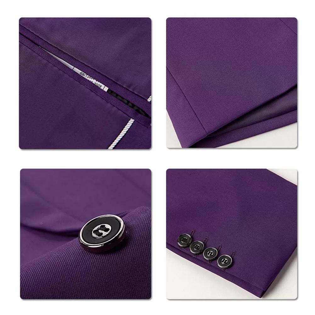 Classic Purple Blazer Two Buttons Blazer