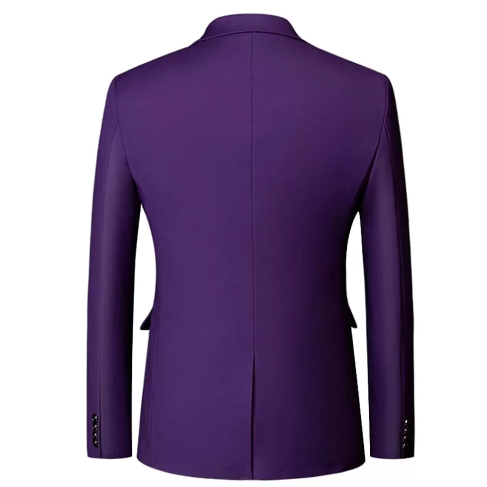 Classic Purple Blazer Two Buttons Blazer