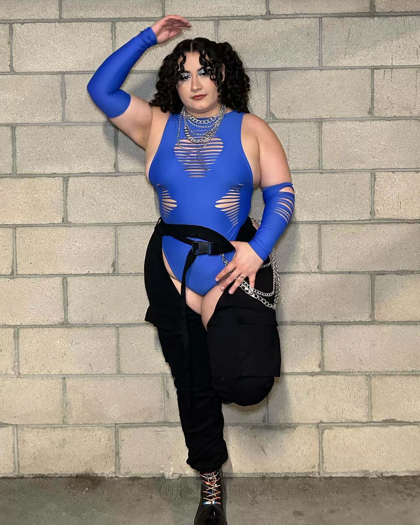 Cobalt Slit Sideboob Bodysuit