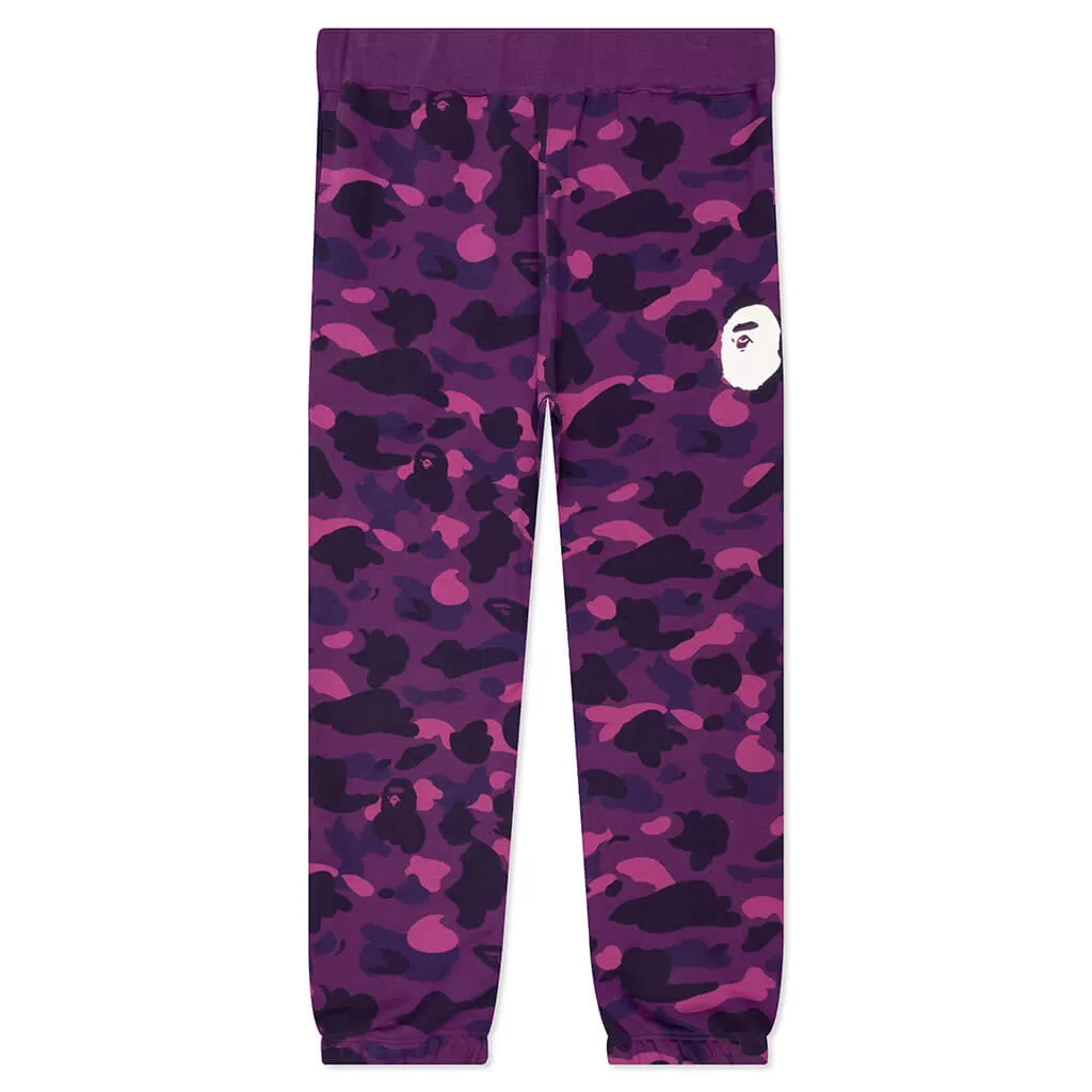 Color Camo Wide Fit Sweat Pants - Purple