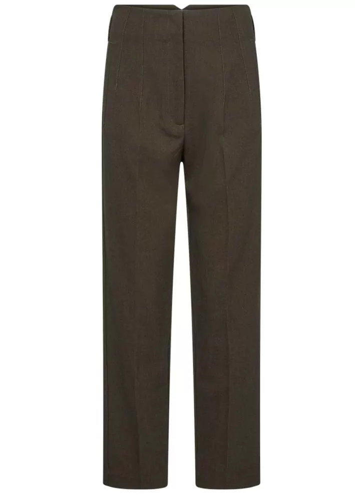 Copenhagen Muse Tailor Pants straight leg - Bukser - Olive Melange