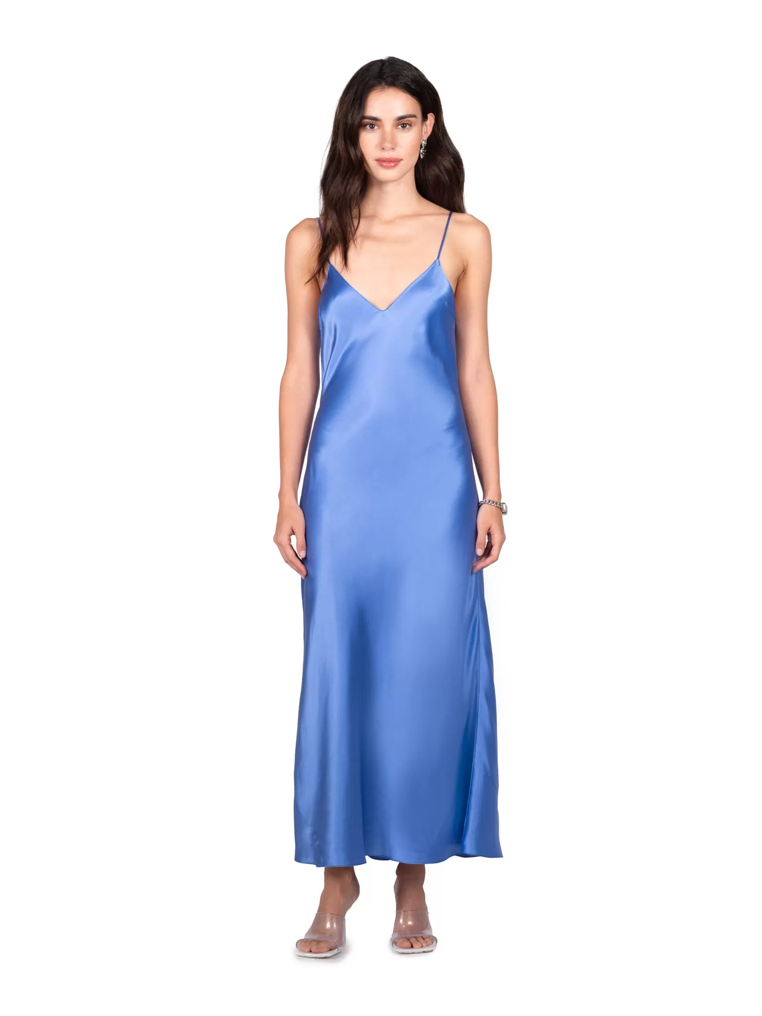 Cornflower Blue Midi Bias Slip