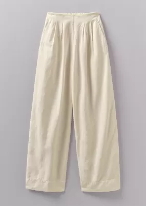 Cotton Linen Wide Leg Pants | Parchment