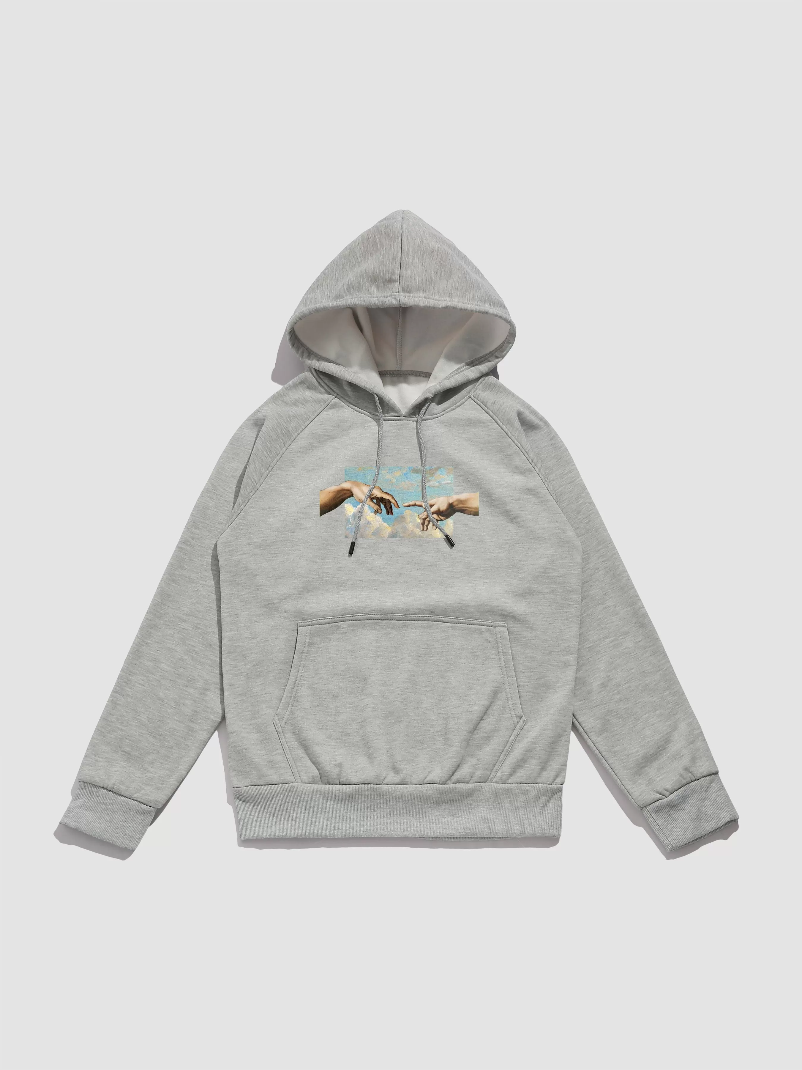 Creation Of Adam Print Hoodie