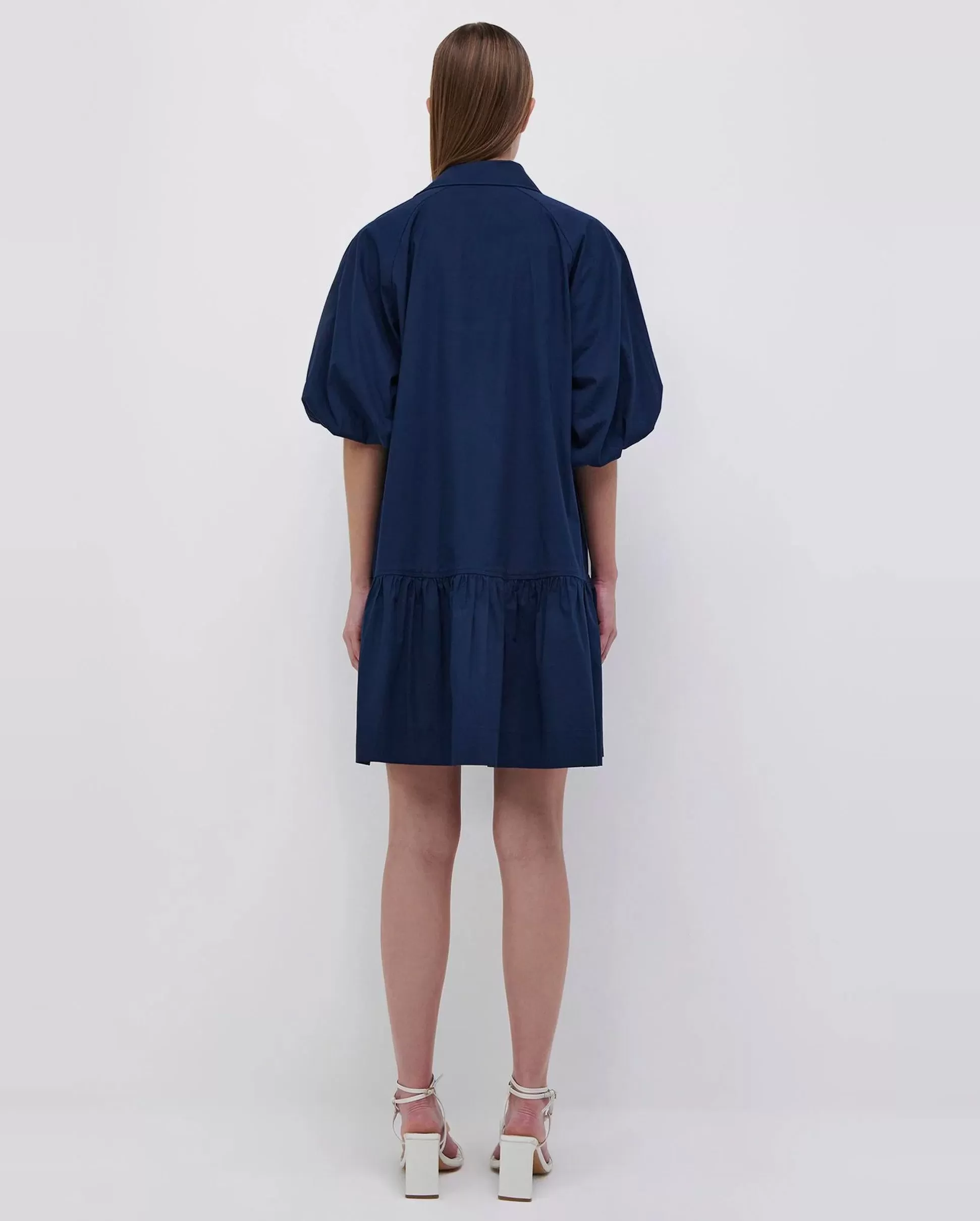 CRISSY COTTON POPLIN DRESS / MIDNIGHT