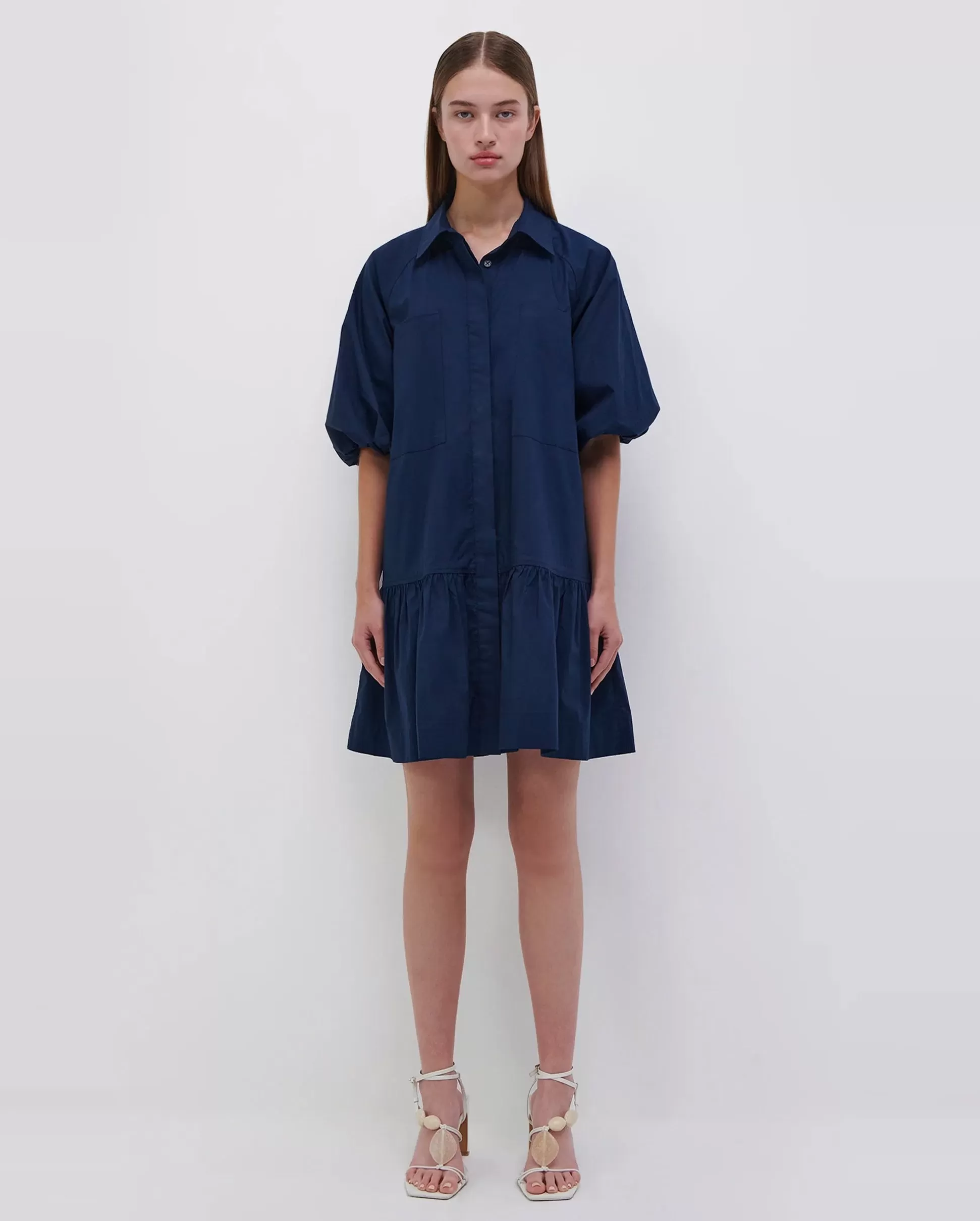 CRISSY COTTON POPLIN DRESS / MIDNIGHT