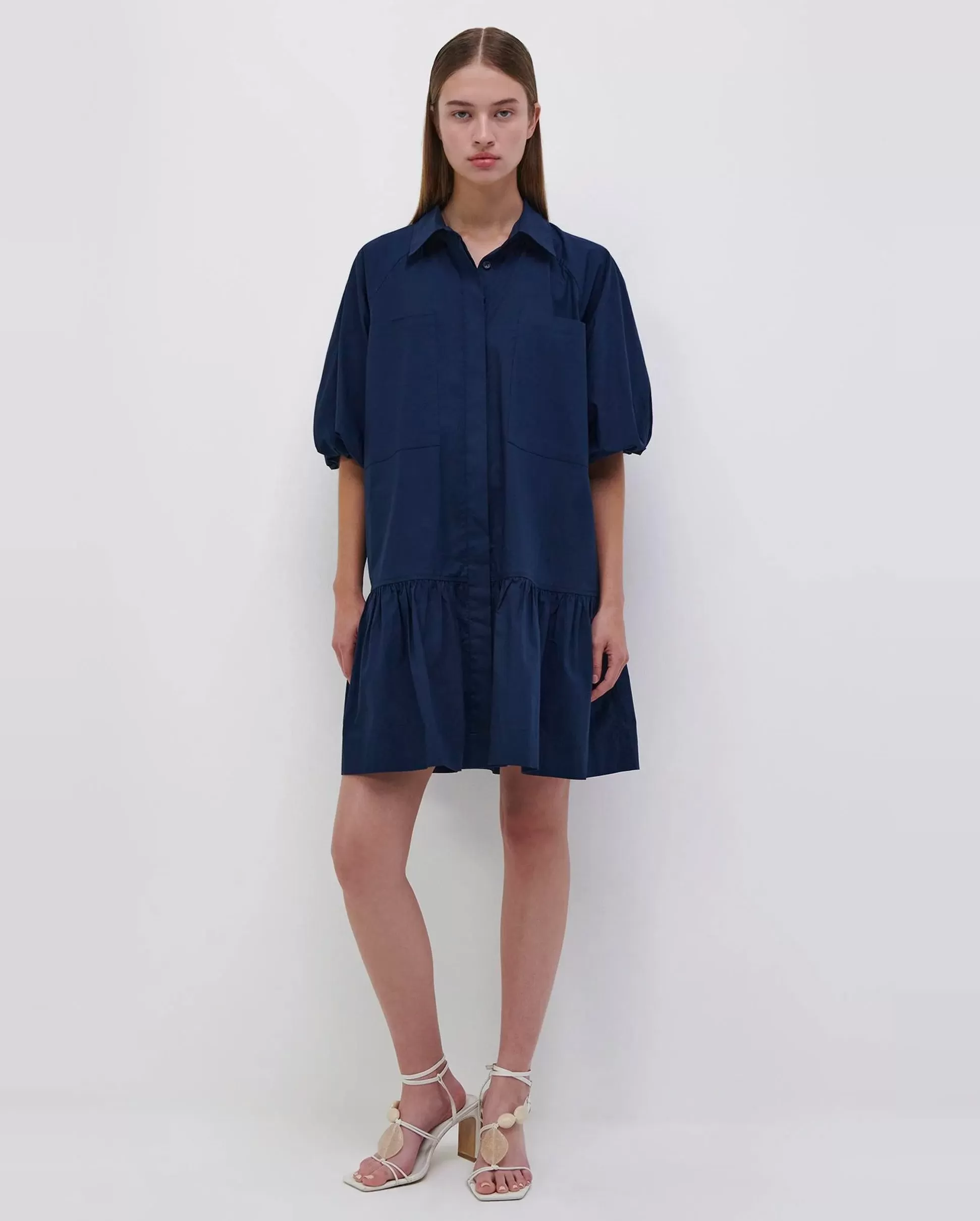 CRISSY COTTON POPLIN DRESS / MIDNIGHT