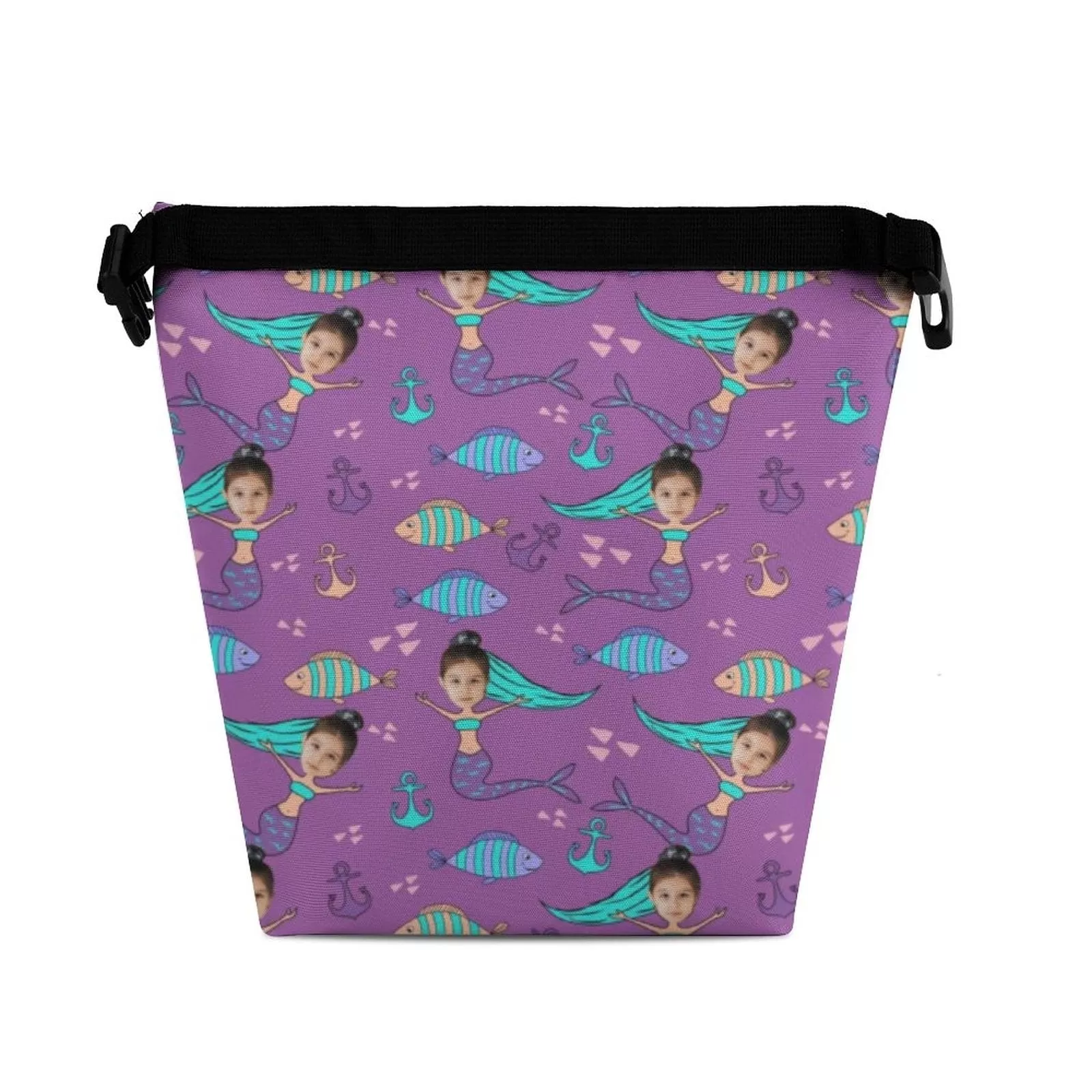 Custom Face Mermaid Foldable Portable Lunch Bag