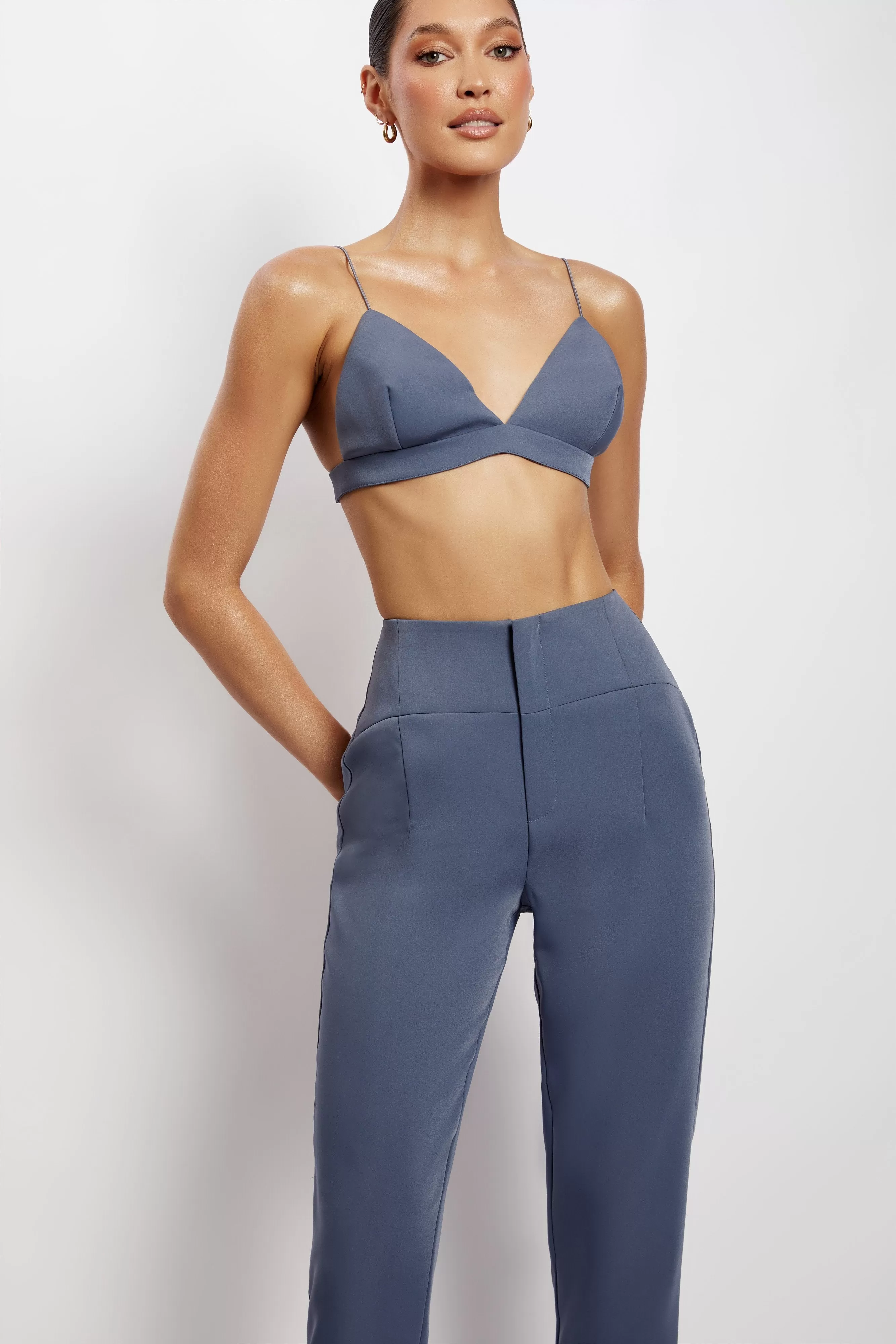 Cynthia Triangle Bralette - Steel Blue