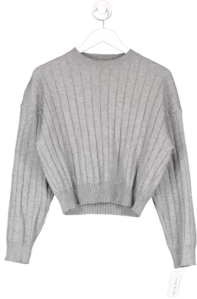 Dazy Grey Ribbed Jumper UK M