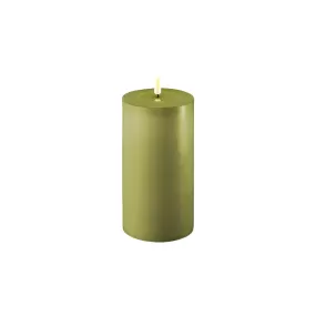 Deluxe LED Candle 10cm x 20cm - Olive Green