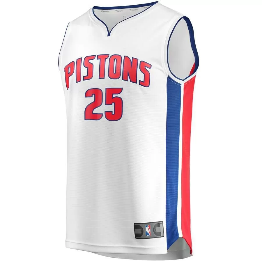 Detroit Pistons Derrick Rose Fanatics Branded Replica Fast Break Player Association Jersey Kids - White | Ireland L0898Y5