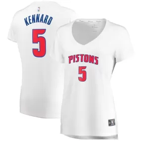 Detroit Pistons Luke Kennard Fanatics Branded Replica Fast Break Player Association Jersey Womens - White | Ireland N8036C3