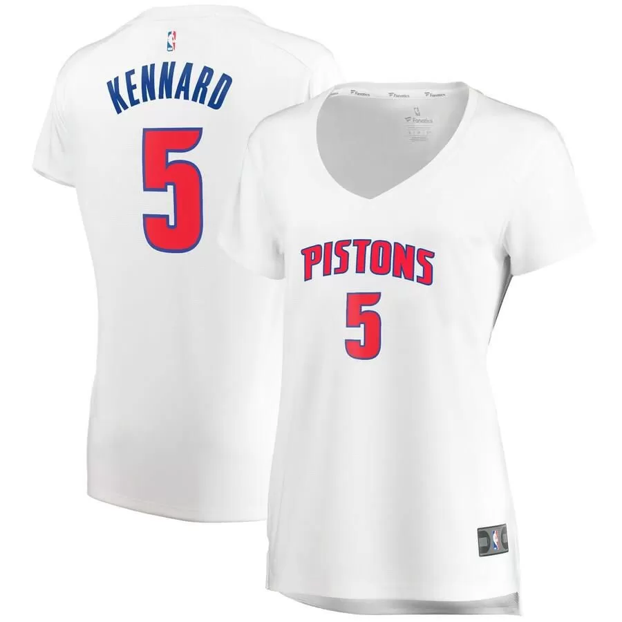 Detroit Pistons Luke Kennard Fanatics Branded Replica Fast Break Player Association Jersey Womens - White | Ireland N8036C3